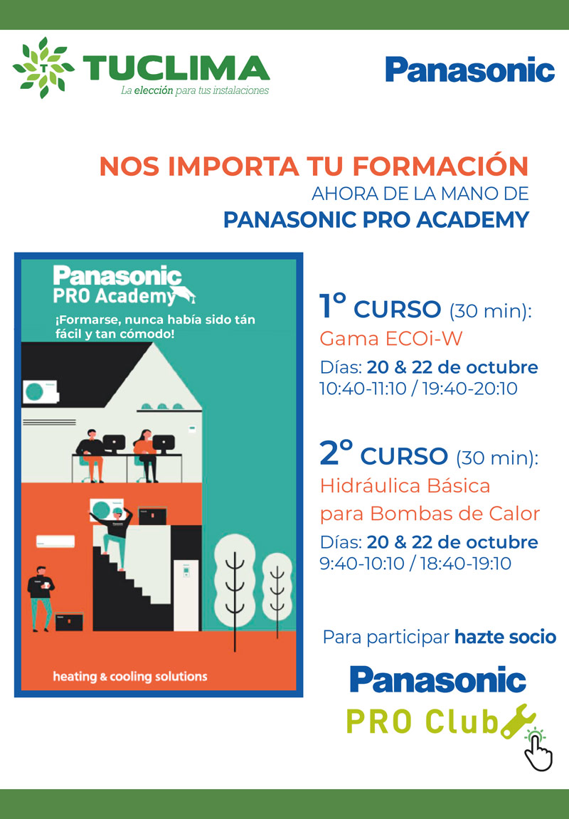 Panasonic Pro Academy: Nuevos cursos sobre la Gama ECOi-W y la Hidráulica Básica para Bombas de Calor