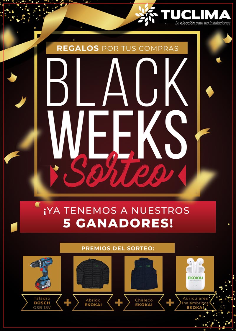 ¡Enhorabuena a nuestros 5 ganadores del sorteo de Black Weeks!