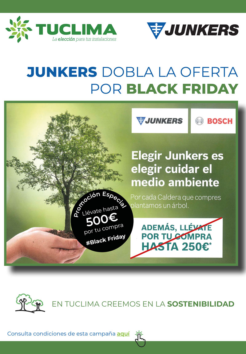 En su campaña "Una caldera, un árbol", Junkers dobla ahora su oferta por Black Friday