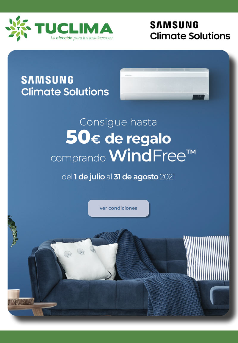 Hasta 50€ de regalo comprando equipos WindFree de Samsung 