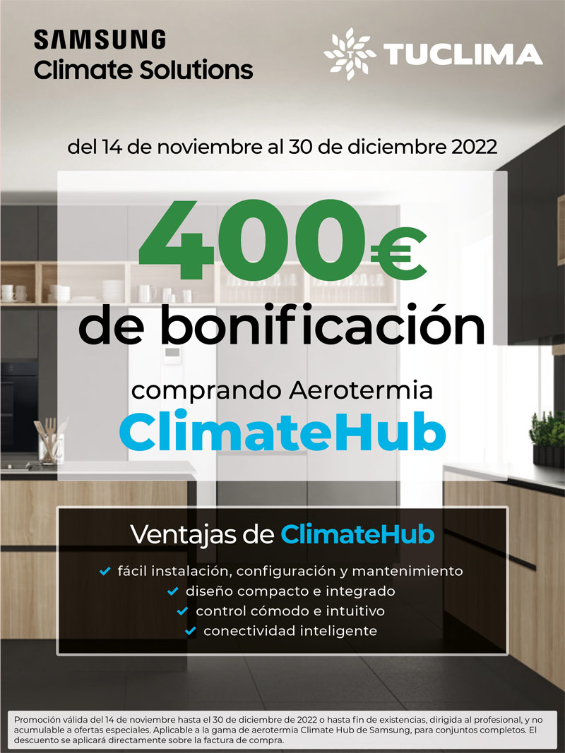400€ de Bonificación comprando ClimateHub de Samsung