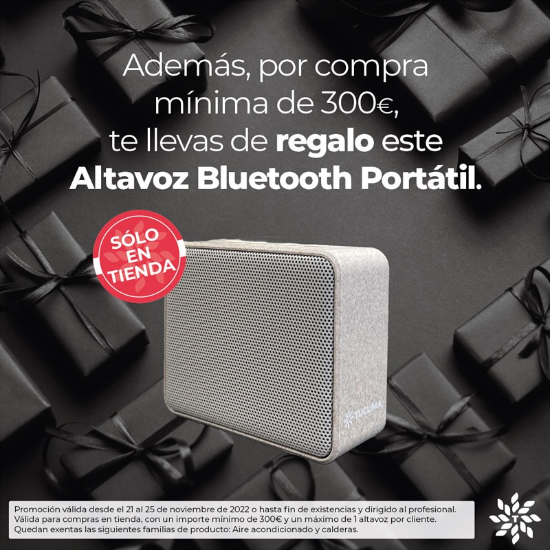 Además, realizando una compra mínima de 300€ en la tienda autoservicio, te regalamos un Altavoz Bluetooth Portátil