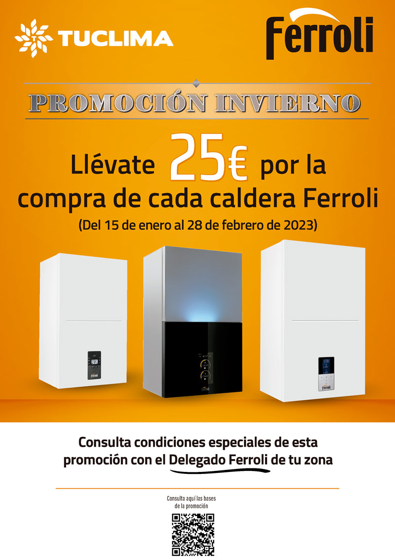 Consigue 25€ instalando calderas de Ferroli