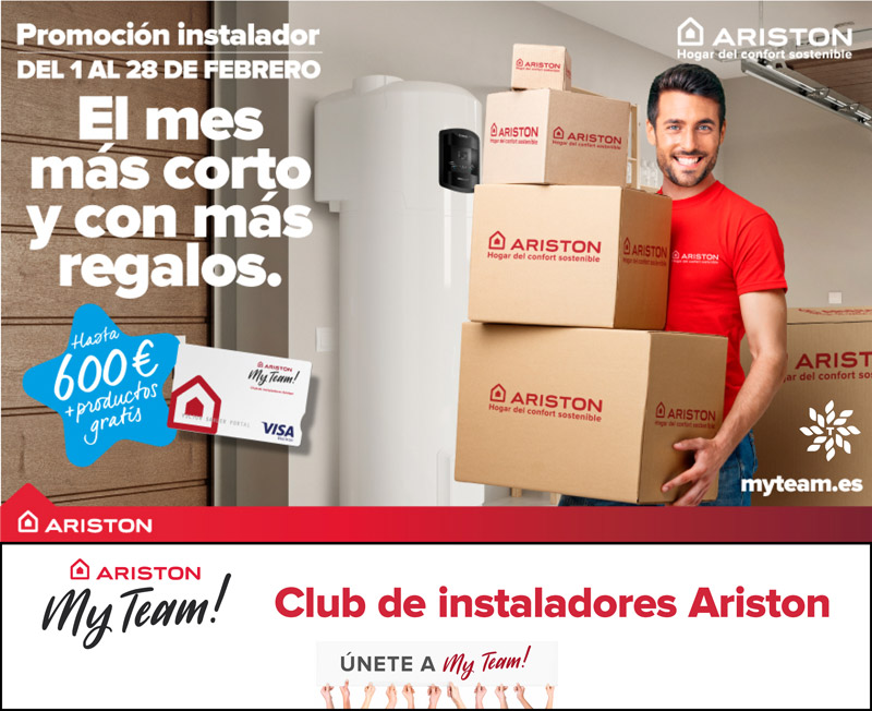 Promo Ariston para el instalador: hasta 600€ y productos gratis