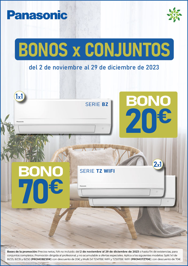 Bonos de hasta 70€ en Split 1x1 y Multi 2x1 de Panasonic