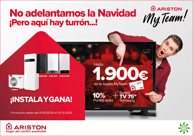 ¡Instala y gana! Hasta 1.900€ en tu tarjeta monedero con Ariston