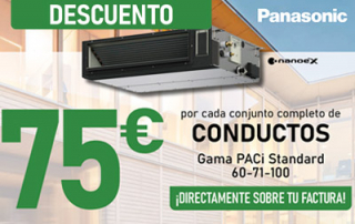 75€ de DTO en conductos Panasonic