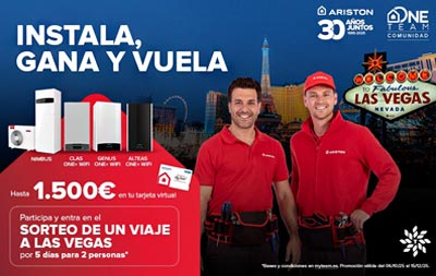 Hasta 1.500€ de bonificación + Sorteo Viaje a Las Vegas con Ariston