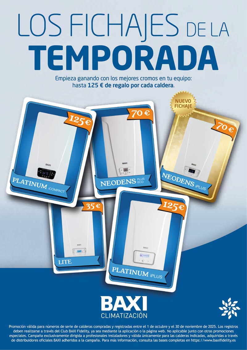 Hasta 125€ por instalar calderas Baxi