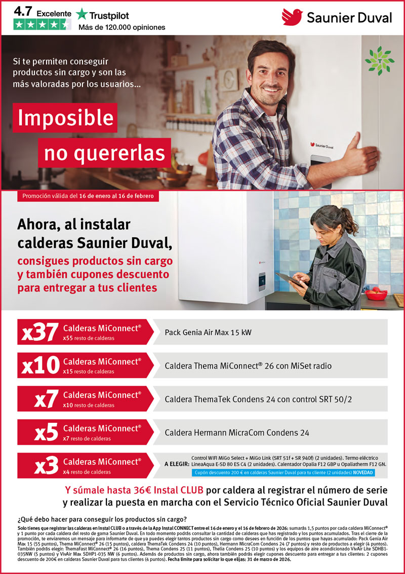 Productos sin coste para ti con Saunier Duval