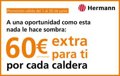 60€ extra para ti con tus calderas Hermann