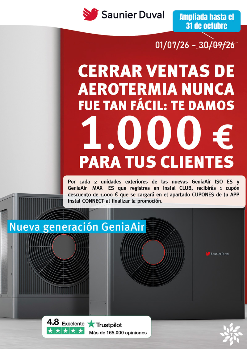 Título: ¡Promo ampliada! 1.000€ para tus ventas de aerotermia Saunier Duval