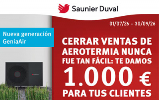 1.000€ para tus ventas de aerotermia Saunier Duval