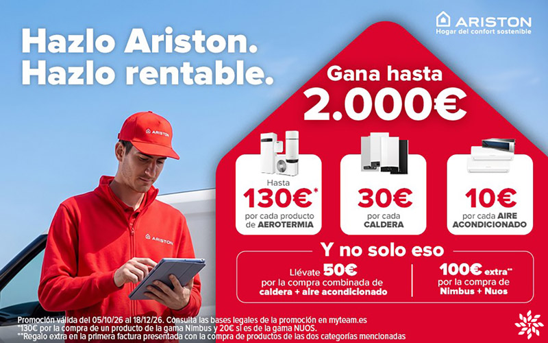 Hasta 2.000€ comprando productos de Ariston